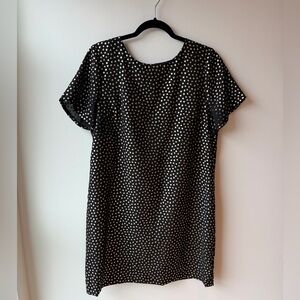 JCrew Black and Gold Hearts Dot Dress